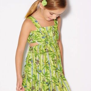 Mayoral Green Jungle Print Kids Dress